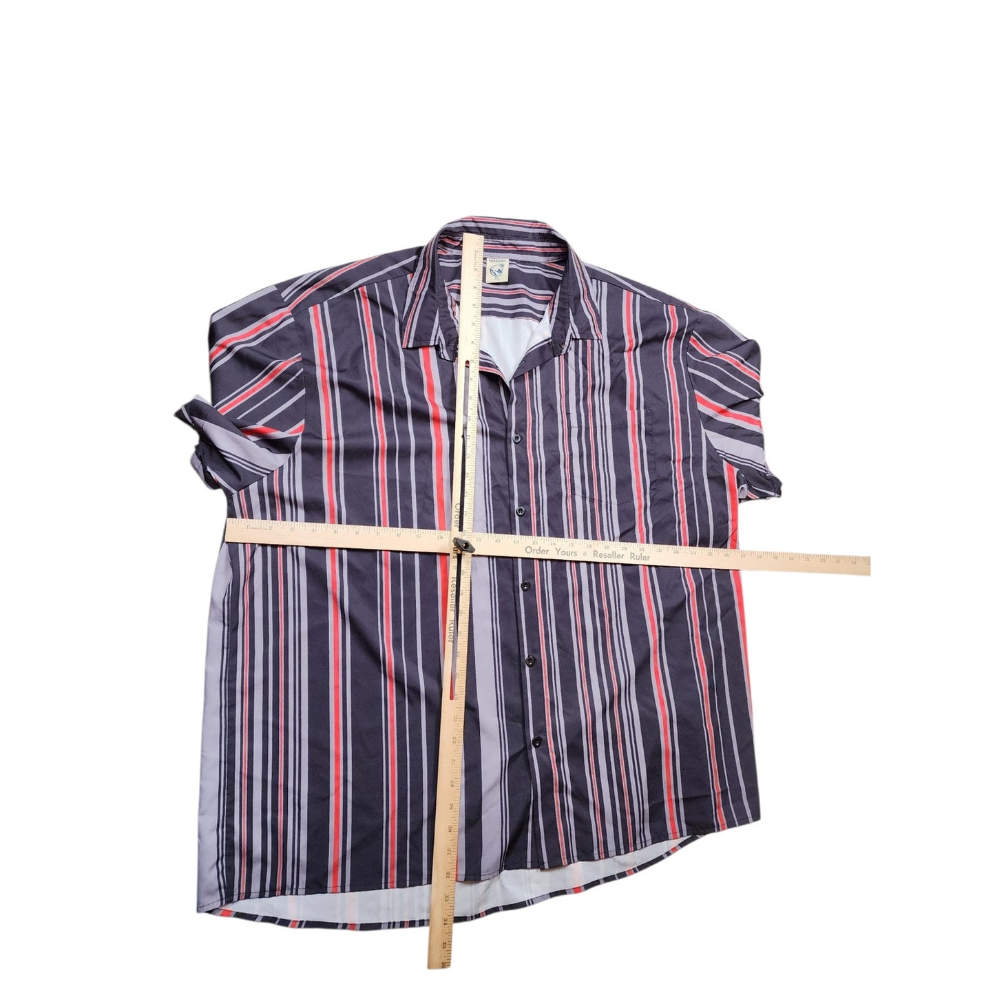 Hardaddy Shirt Mens 3XL Button Short Sleeve Oversized Casual Stripes Lightweight