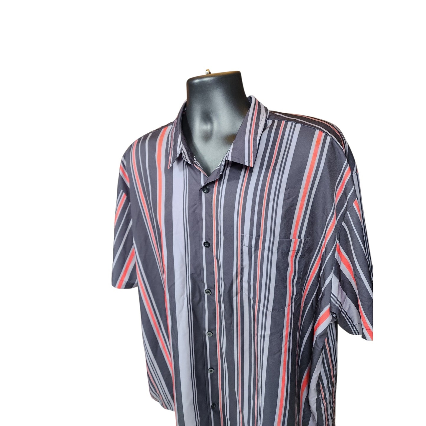 Hardaddy Shirt Mens 3XL Button Short Sleeve Oversized Casual Stripes Lightweight