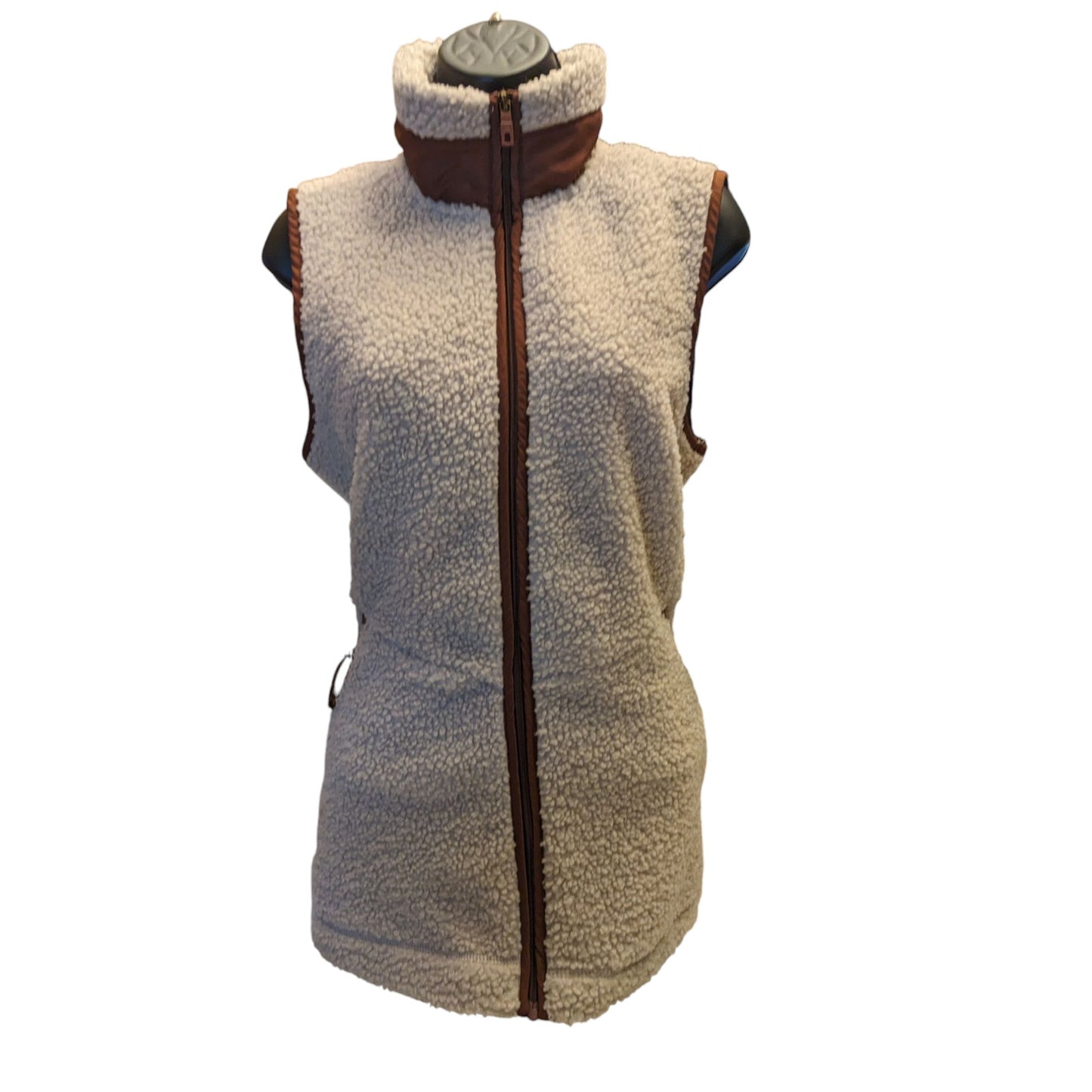 Avalanche Sherpa Fleece Vest Women Medium Cozy Sleeveless Jacket Hiking Camping