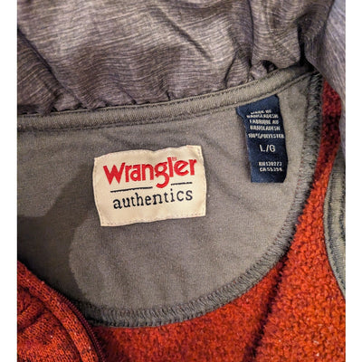 Wrangler Pullover Sweater Men Large Red Zip Fleece Pullover Sweater Polyester