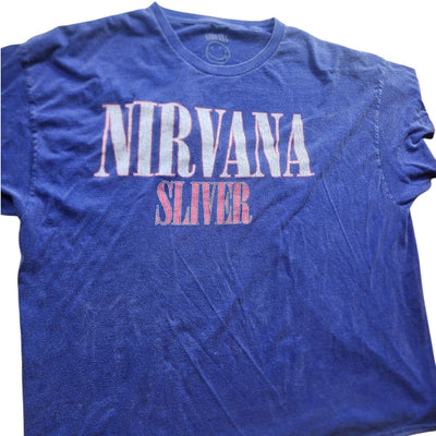 Nirvana Band T Shirt Mens 2XL Sliver Graphic Tee Grunge Distressed Vintage Style