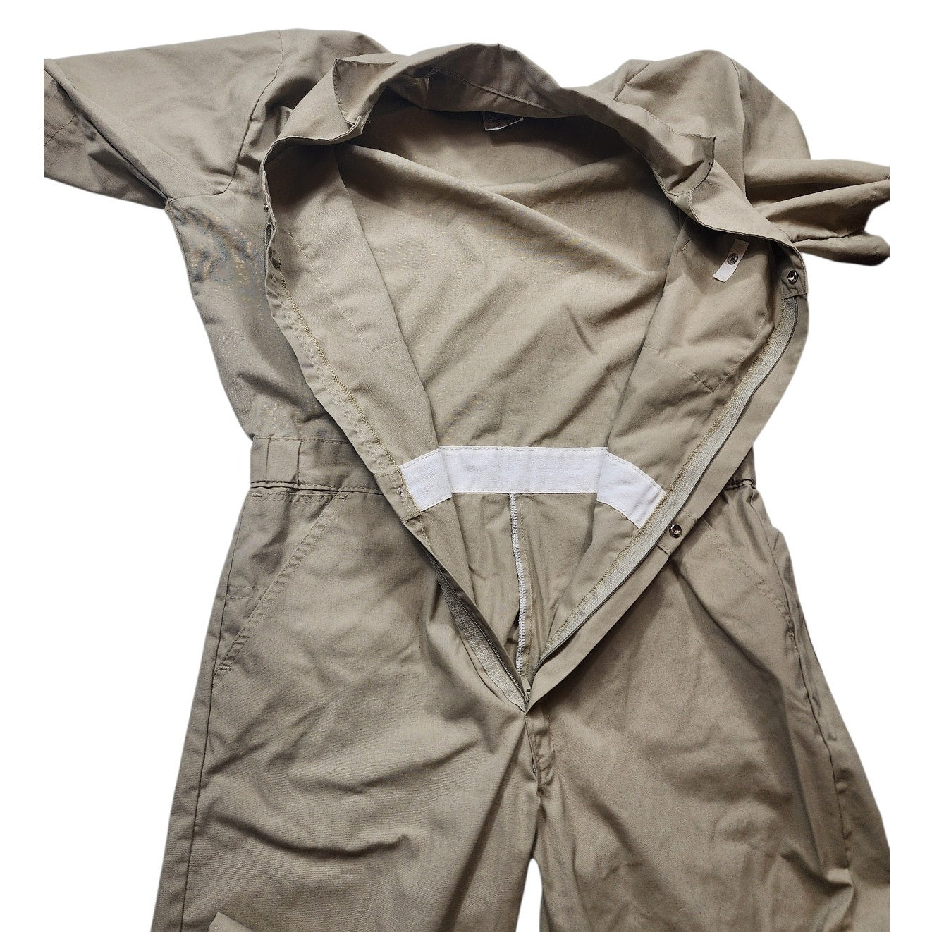 Dickies Coveralls Mens Medium Khaki Tan Workwear Utility Jumpsuit Mechanic