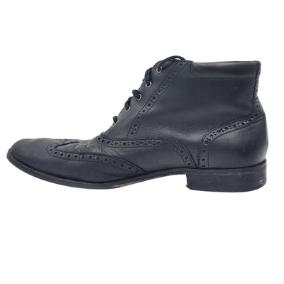 Cole Haan Boots Mens 10M Black Leather Brogue Wingtip Ankle Dress Lace Up Shoes
