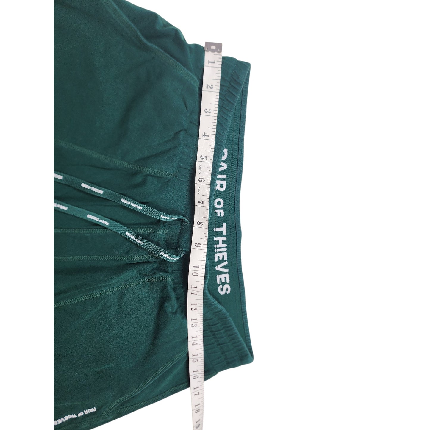 Pair of Thieves Shorts Mens Large Green Lounge Drawstring Pockets Elastic Waist