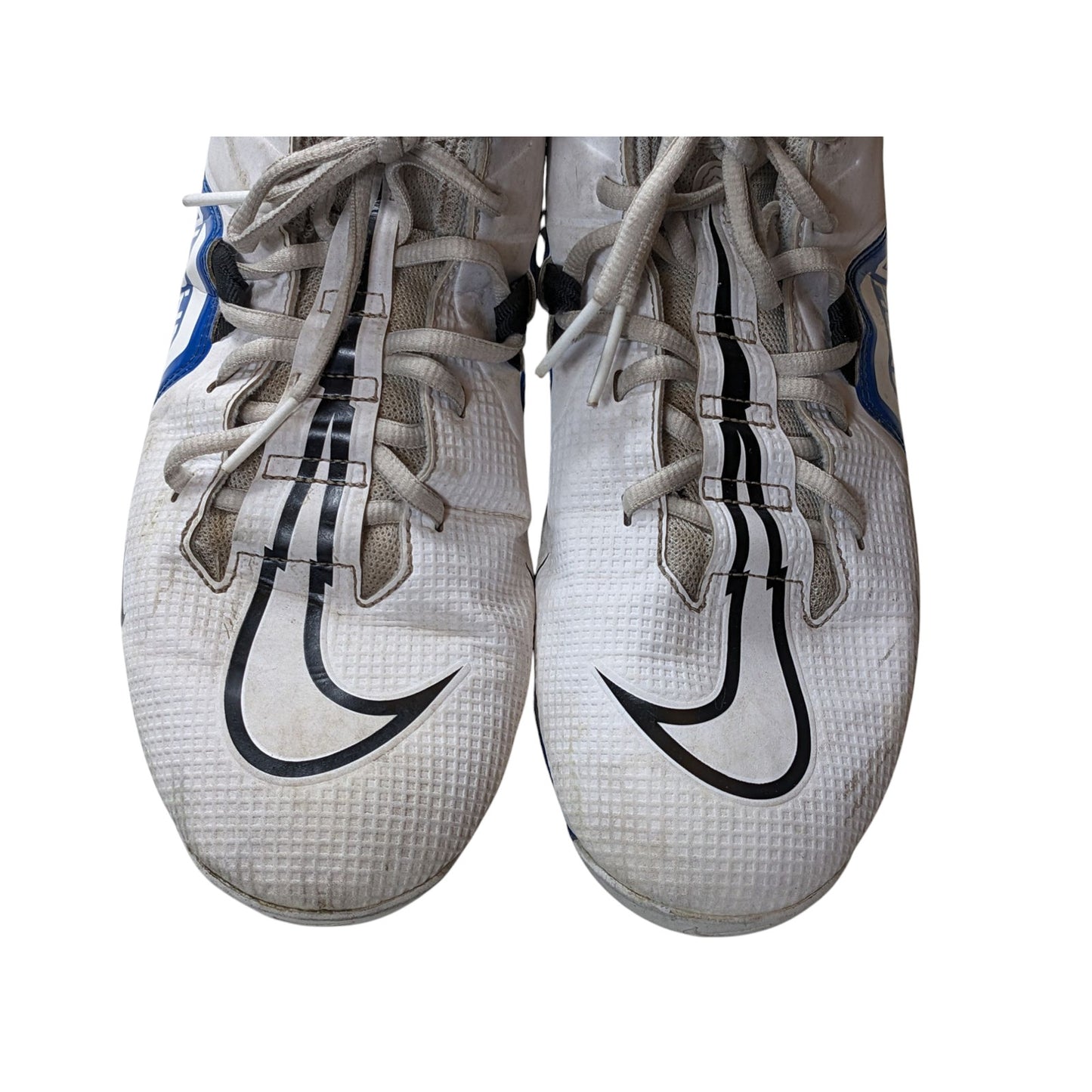 Nike Alpha Shoes Fastflex Cleats Mens 12 White Blue CV0582-101 Turf Football