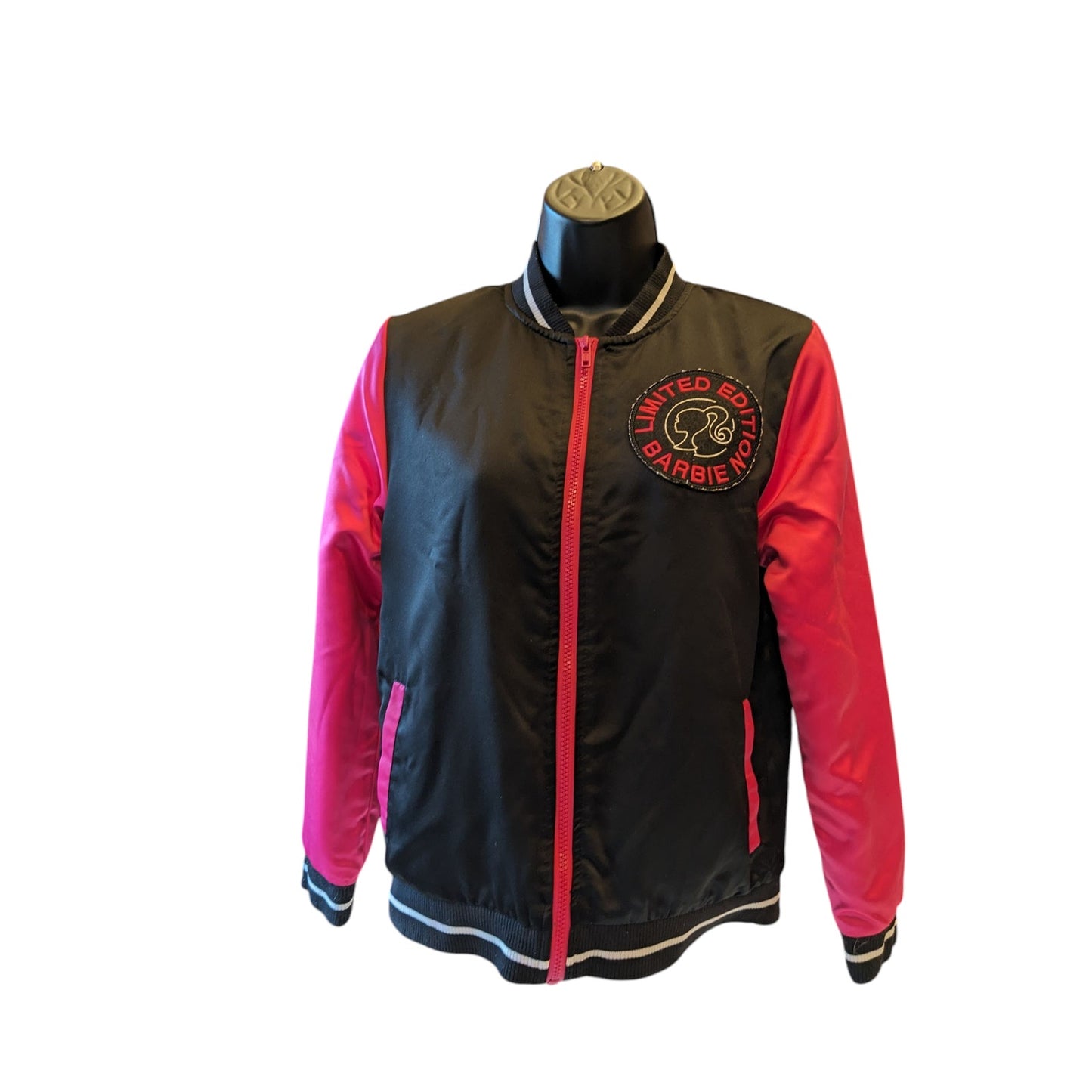Barbie Limited Edition Varsity Jacket Girls XL 14-16 Bomber Car Graphic 117508