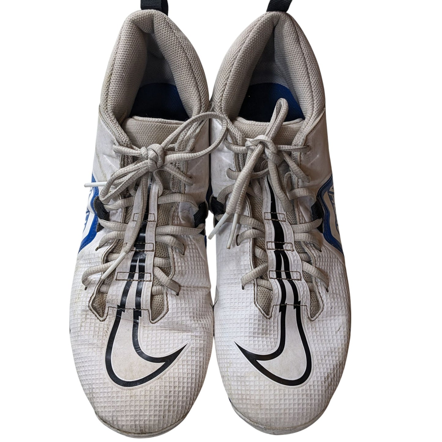 Nike Alpha Shoes Fastflex Cleats Mens 12 White Blue CV0582-101 Turf Football