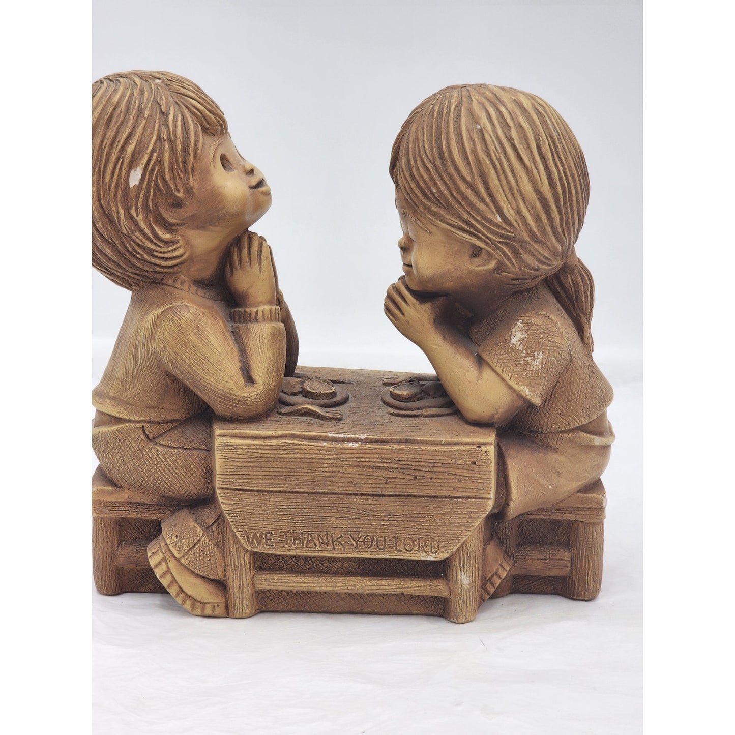 Vintage Fannykins Bill Mack We Thank You Lord Signed Solar Statuary Collectible