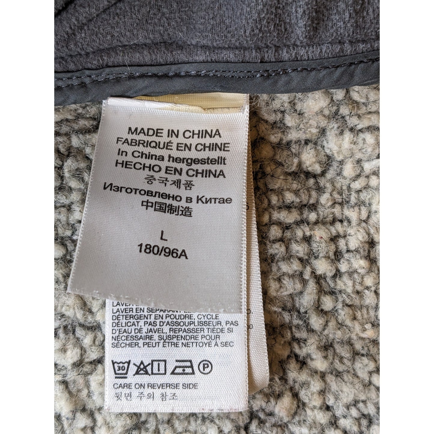 Marmot Full Zip Wool Blend Fleece Jacket Mens Large Gray Outdoor Hiking