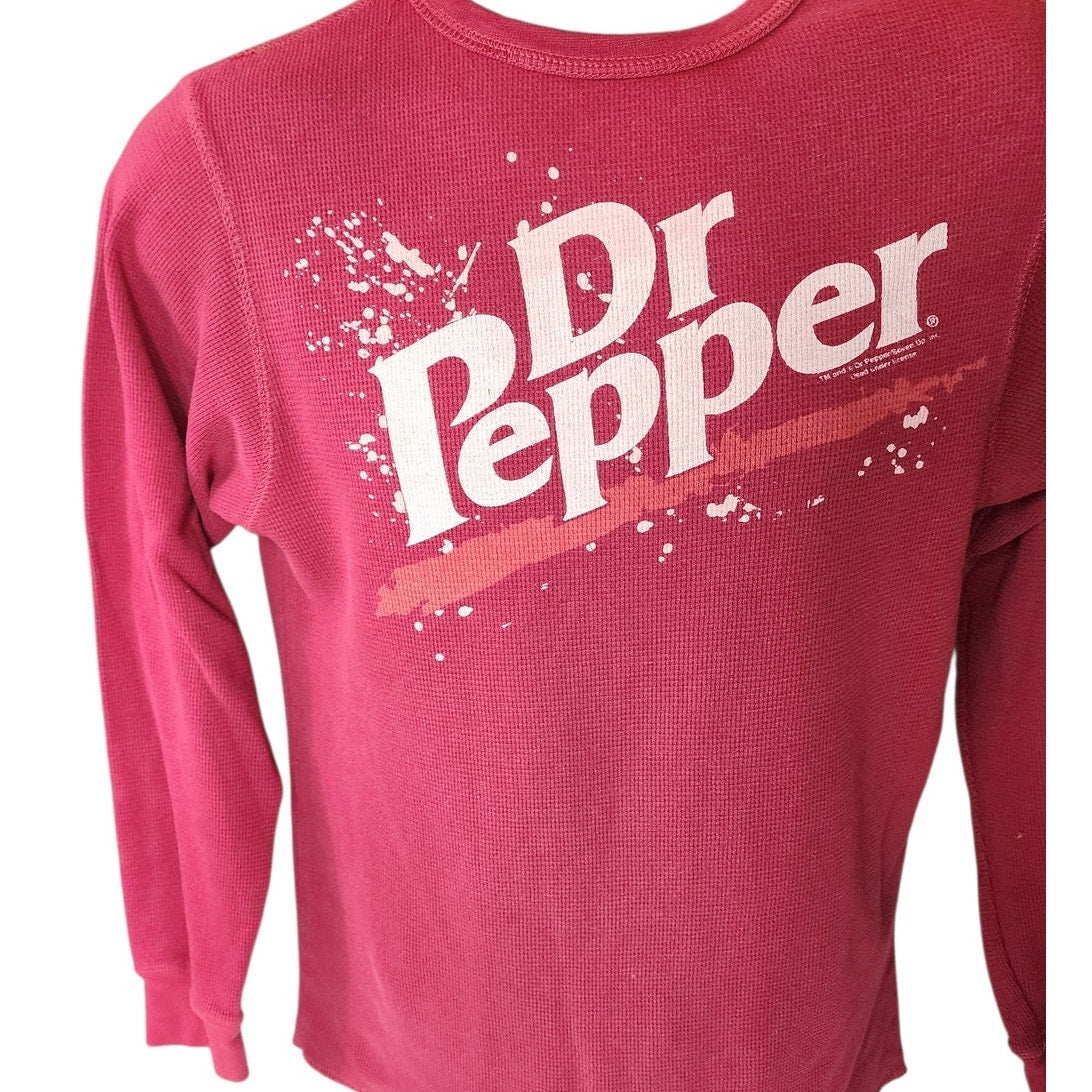 Dr Pepper Thermal Long Sleeve Shirt Men Small Women Medium Soda Waffle Knit Y2K