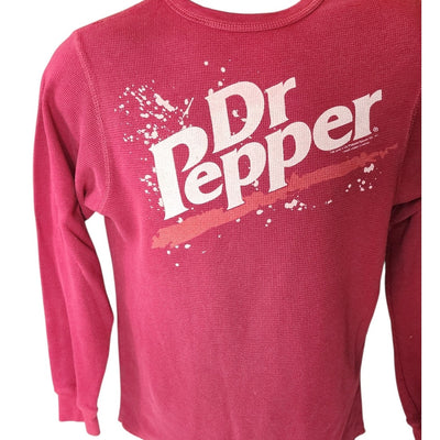 Dr Pepper Thermal Long Sleeve Shirt Men Small Women Medium Soda Waffle Knit Y2K