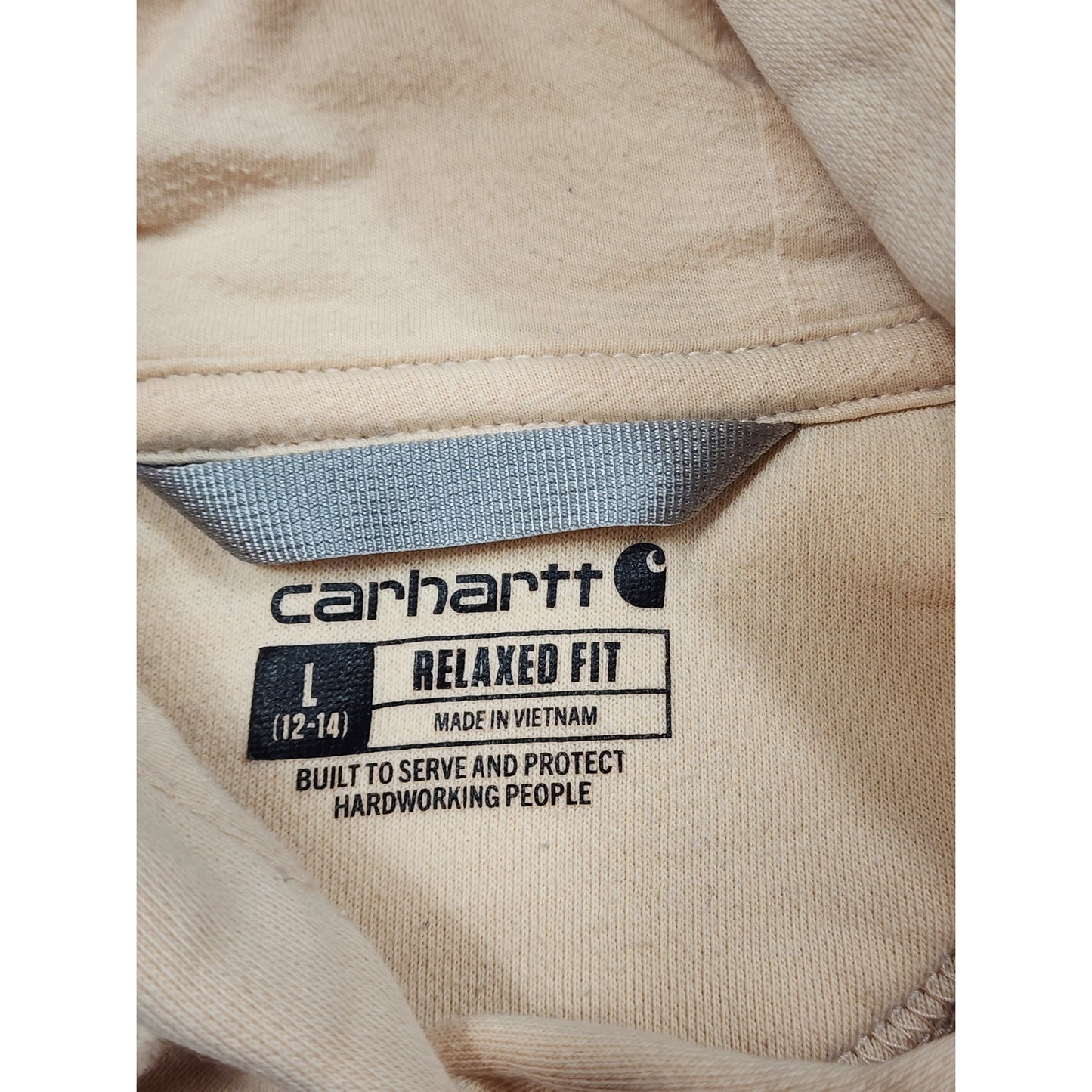 Carhartt Hoodie Womens Large Relaxed Fit Pullover Logo Sleeve Workwear Casual