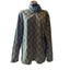 Eddie Bauer Men's Large Fleece Pullover Jacket Aztec Diamond Pattern Green
