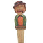 Vintage ANRI Italian Hand Carved Wooden Bottle Stopper Movable Folk Art Barware