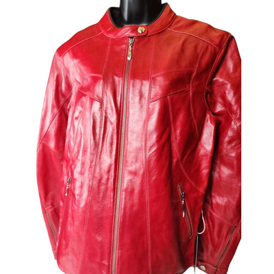 Hein Gericke Leather Moto Jacket Womens 12 Lined Cafe Racer Motorcycle Biker