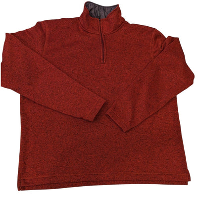 Wrangler Pullover Sweater Men Large Red Zip Fleece Pullover Sweater Polyester
