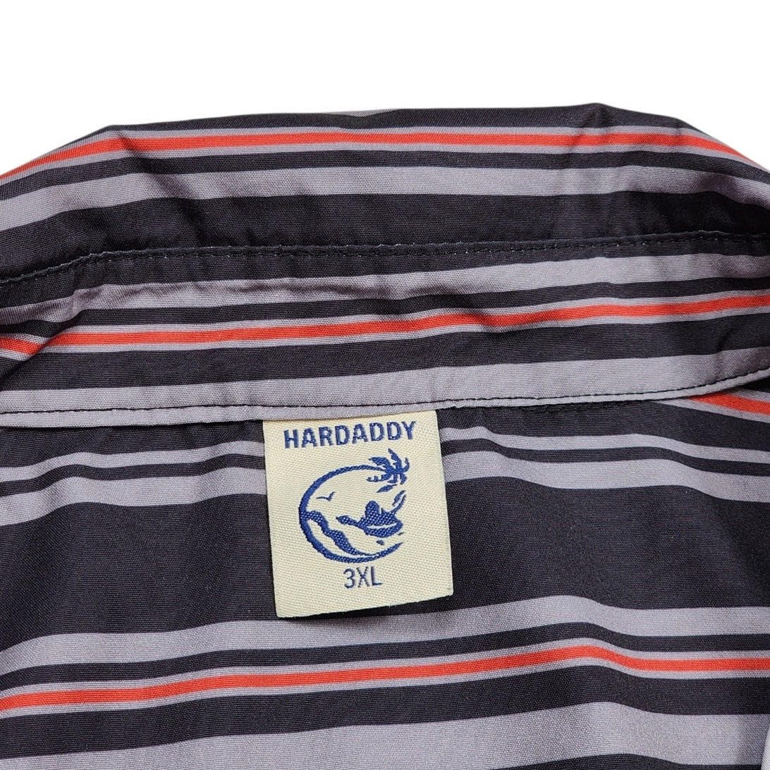 Hardaddy Shirt Mens 3XL Button Short Sleeve Oversized Casual Stripes Lightweight