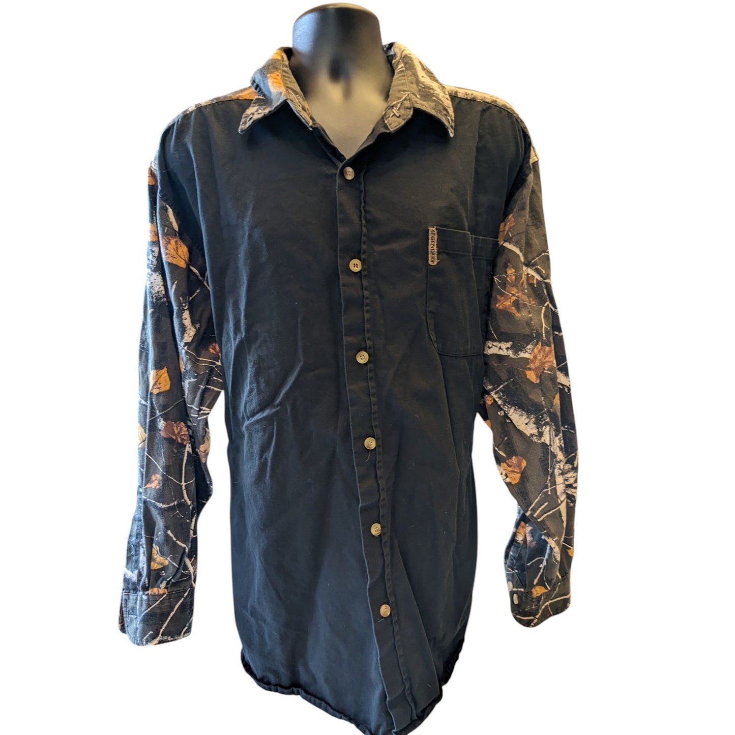Legendary Whitetails Button Down Shirt Men 2XLT Camo Sleeves Long Sleeve Hunting