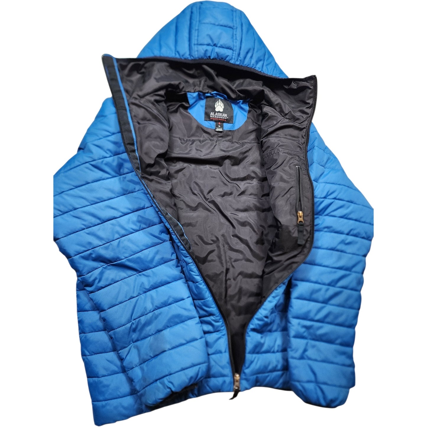 Duluth Trading Alaskan Hardgear Puffer Jacket Mens Large Hooded Quilted Gorpcore