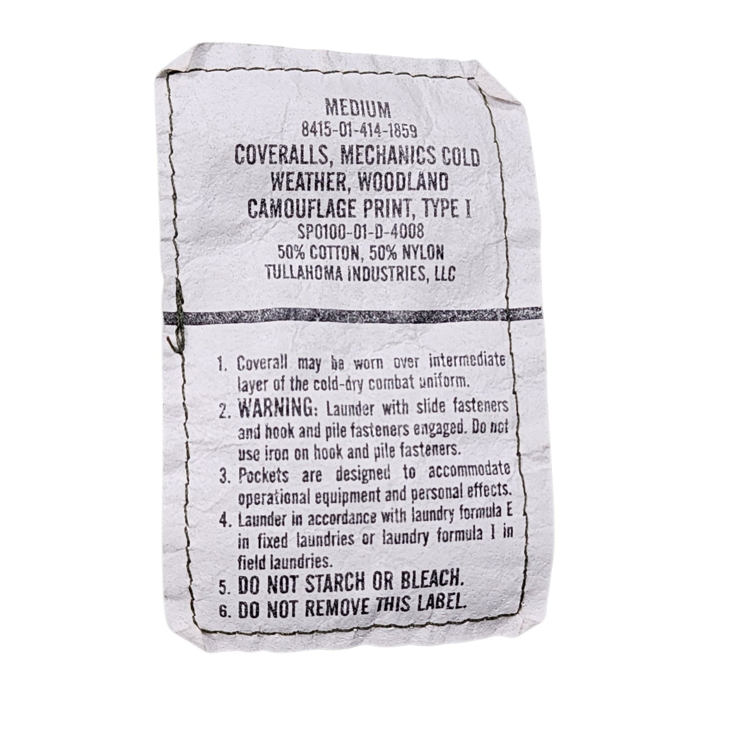 Military Mechanics Woodland Print Camo Cold Weather Coveralls Medium Jumpsuit