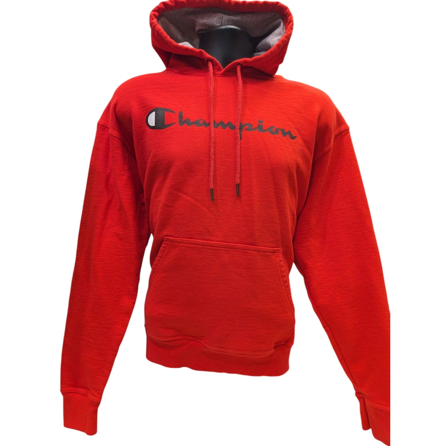 Champion Hoodie Mens Large Red Athleticwear Logo Pullover Sweatshirt Kangaroo