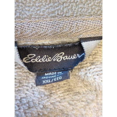 Eddie Bauer Fleece Sweater Mens XXL Gray 1/4 Zip Pullover Gray Hiking Sweatshirt