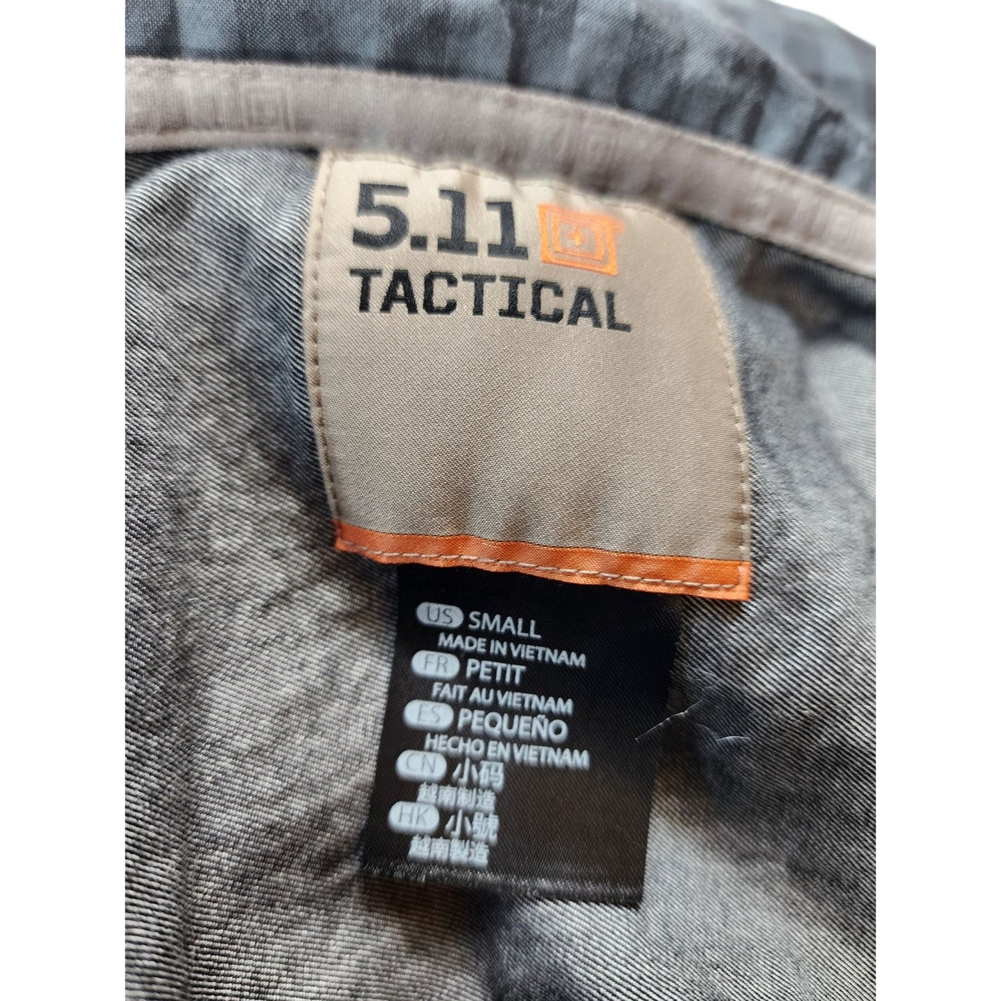 5.11 Tactical Mens Small Gray Plaid Long Sleeve Shirt Outdoor Hiking Casual