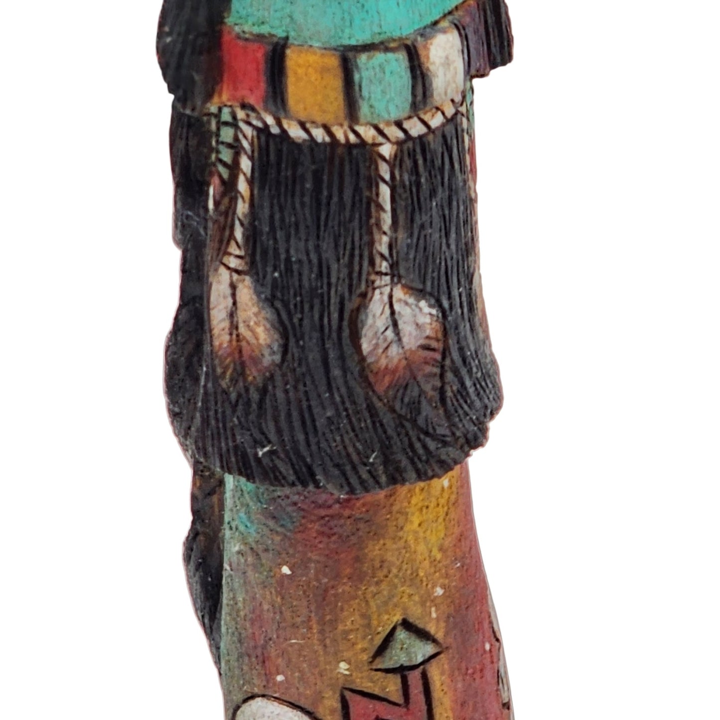 Kachina Long Hair Katsina Signed M. Huma Tewa Hopi First Mesa Native American 8"
