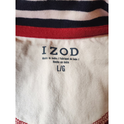 IZOD Sweatshirt Men Large Red Quarter Zip Pullover Casual Preppy Long Sleeve Y2K