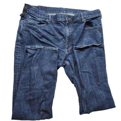 Duluth Trading 40 Grit Work Jeans Men 44x32 Slim Fit Carpenter Denim Pant Rugged