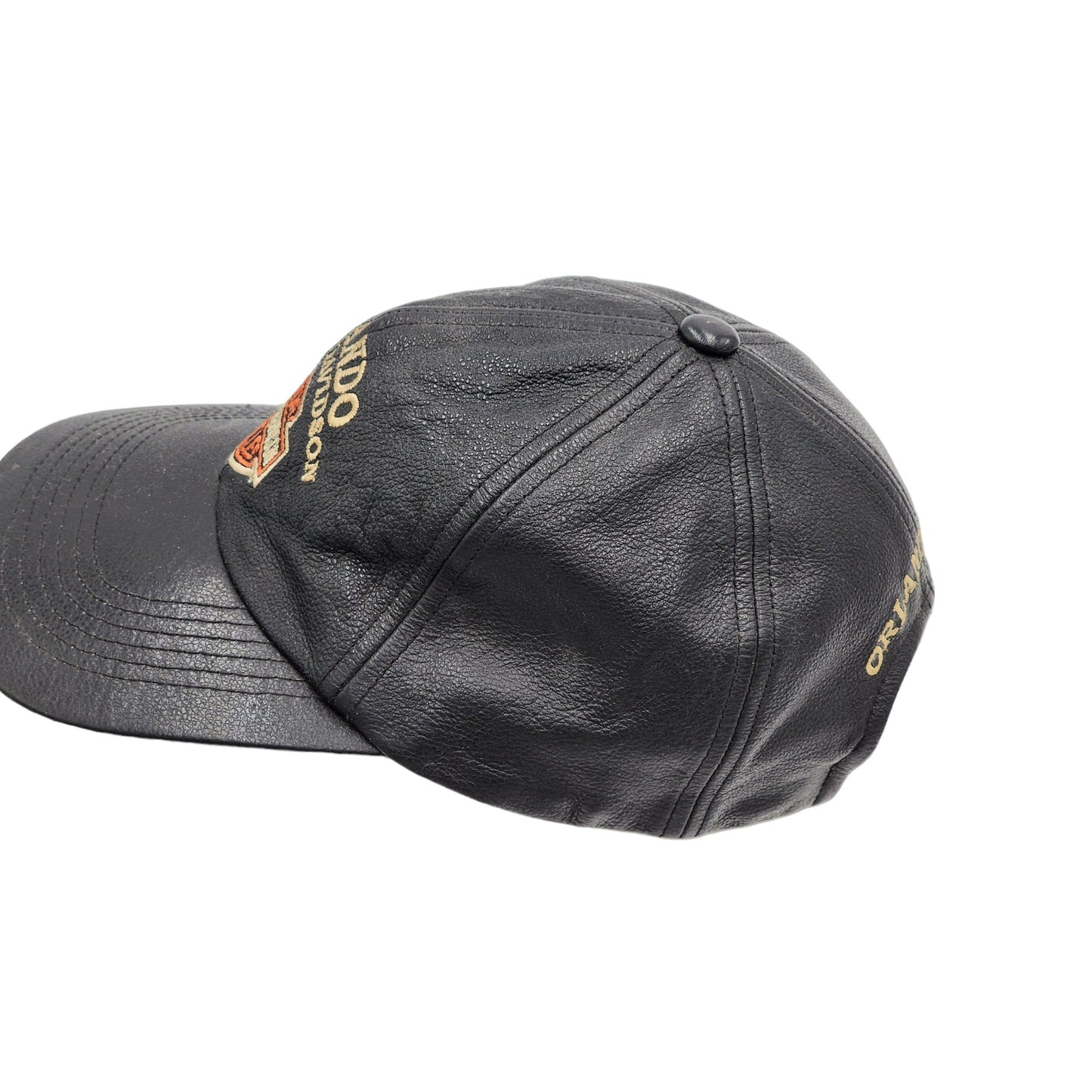 Harley Davidson Cap Leather Baseball Hat Orlando Florida Motorcycle Apparel