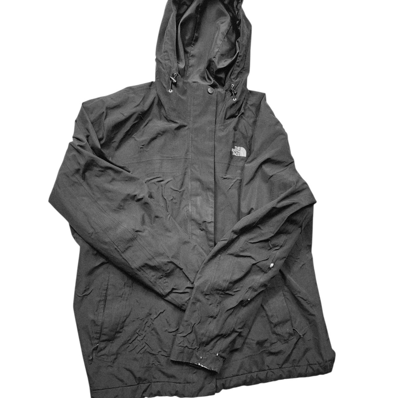 North Face HyVent Waterproof Hooded Rain Jacket Womens XL Hiking Camping Light