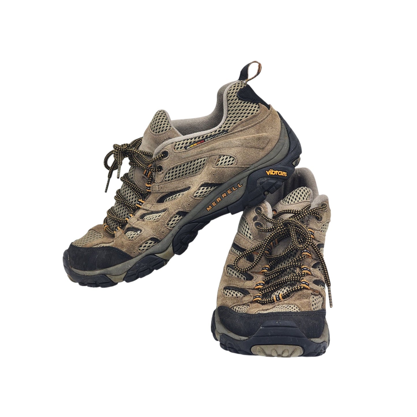 Merrell Moab Ventilator Hiking Shoes Mens 9 Walnut Suede Mesh Trail Vibram Sole