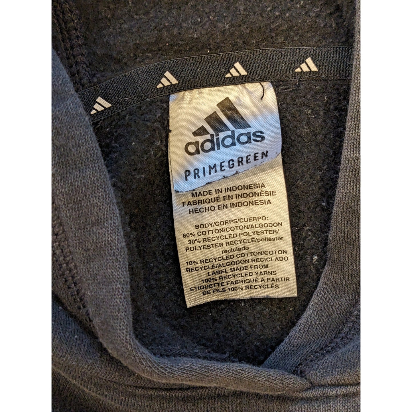 Adidas Hoodie Men Medium Primegreen Colorblock Logo Pullover Sweatshirt Kangaroo