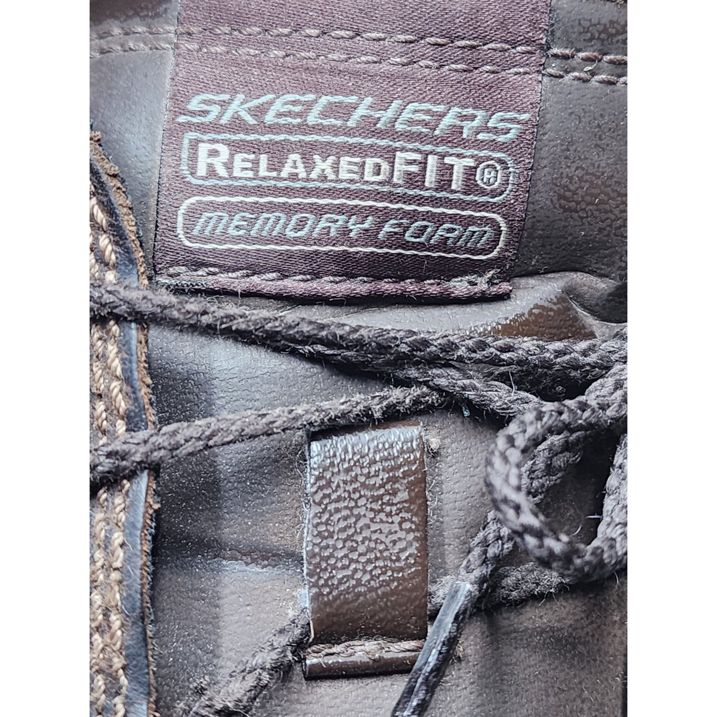 Skechers Shoes Mens 13 Relaxed Fit Oxford Leather Lace Up Grip Memory Foam 64260