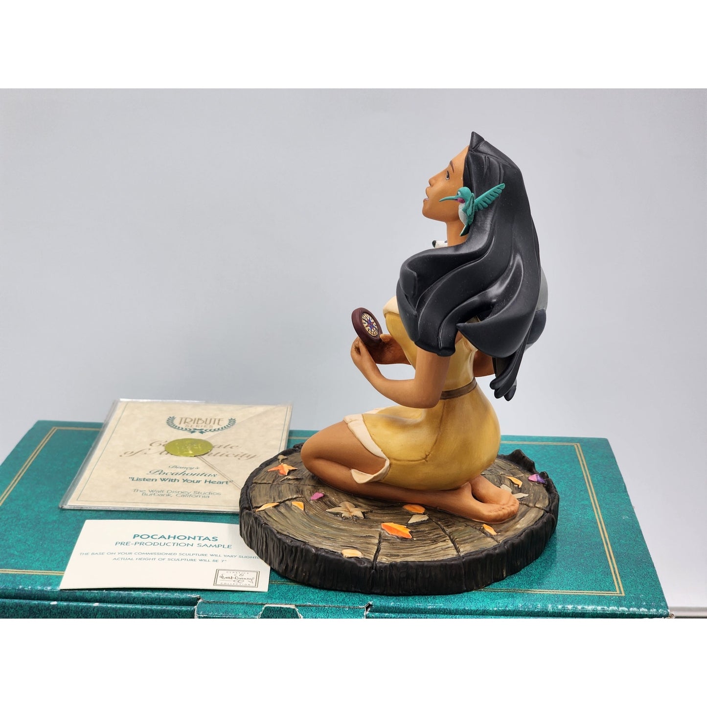 WDCC Pocahontas Tribute Listen With Your Heart Pre-Production Sample COA Box