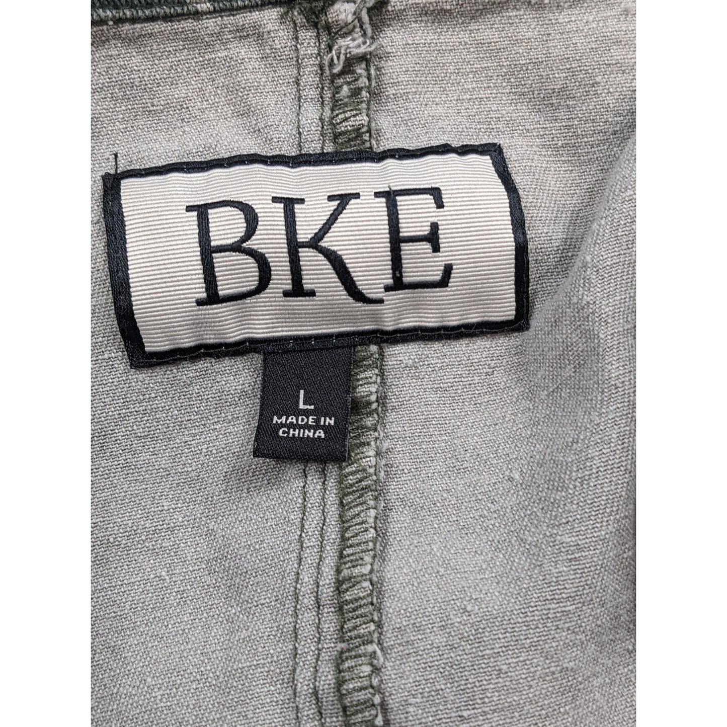 BKE Camo Utility Jacket Womens Large Military Style Zip Up Field Coat Sweatshirt
