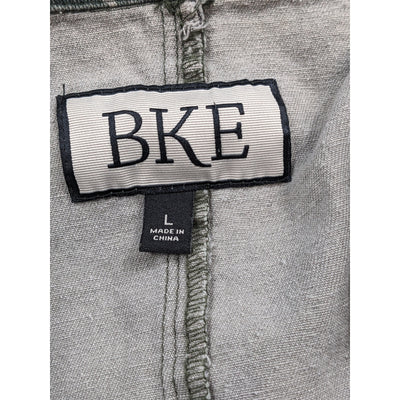 BKE Camo Utility Jacket Womens Large Military Style Zip Up Field Coat Sweatshirt