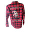 Disney Mickey Plaid Flannel Shirt Large Seasons Greeting Holiday Lodge Christmas