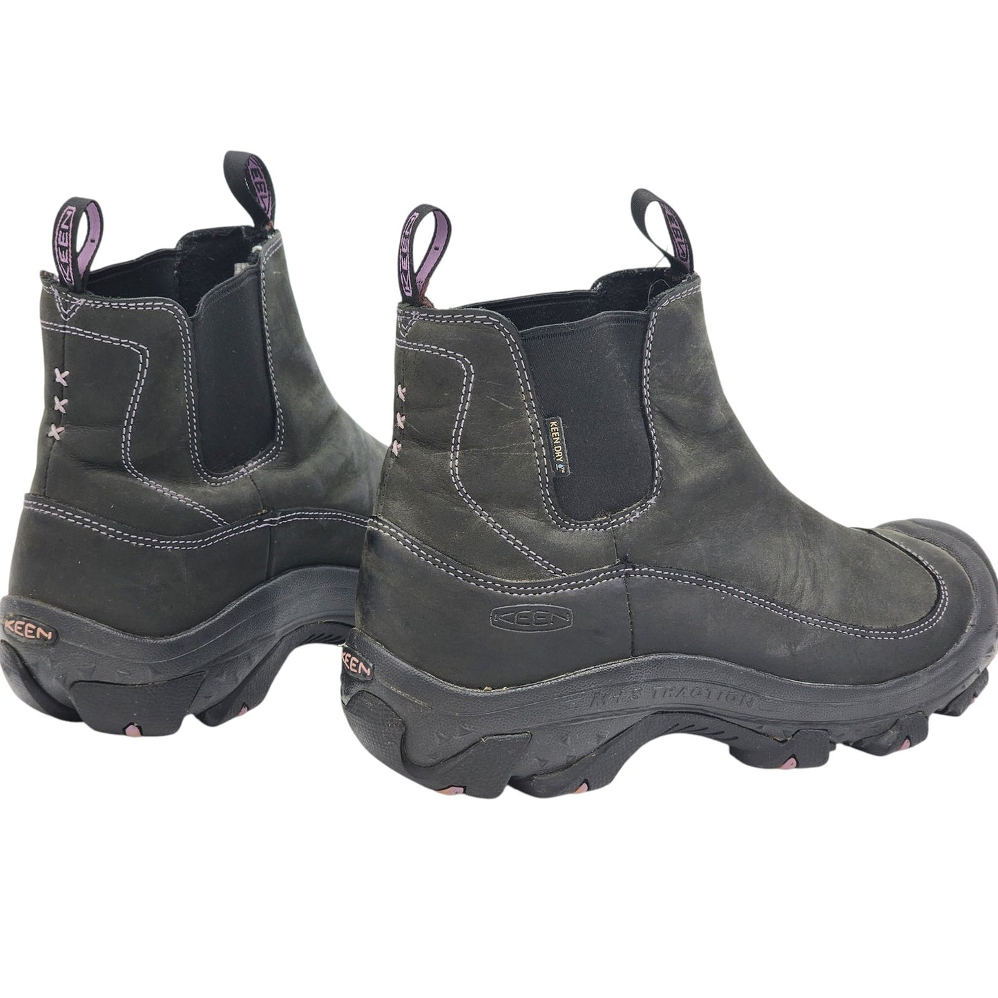 KEEN Boots Women 9 Dry Warm M+A Traction Leather Pull On 200g Chelsea Ankle 5299