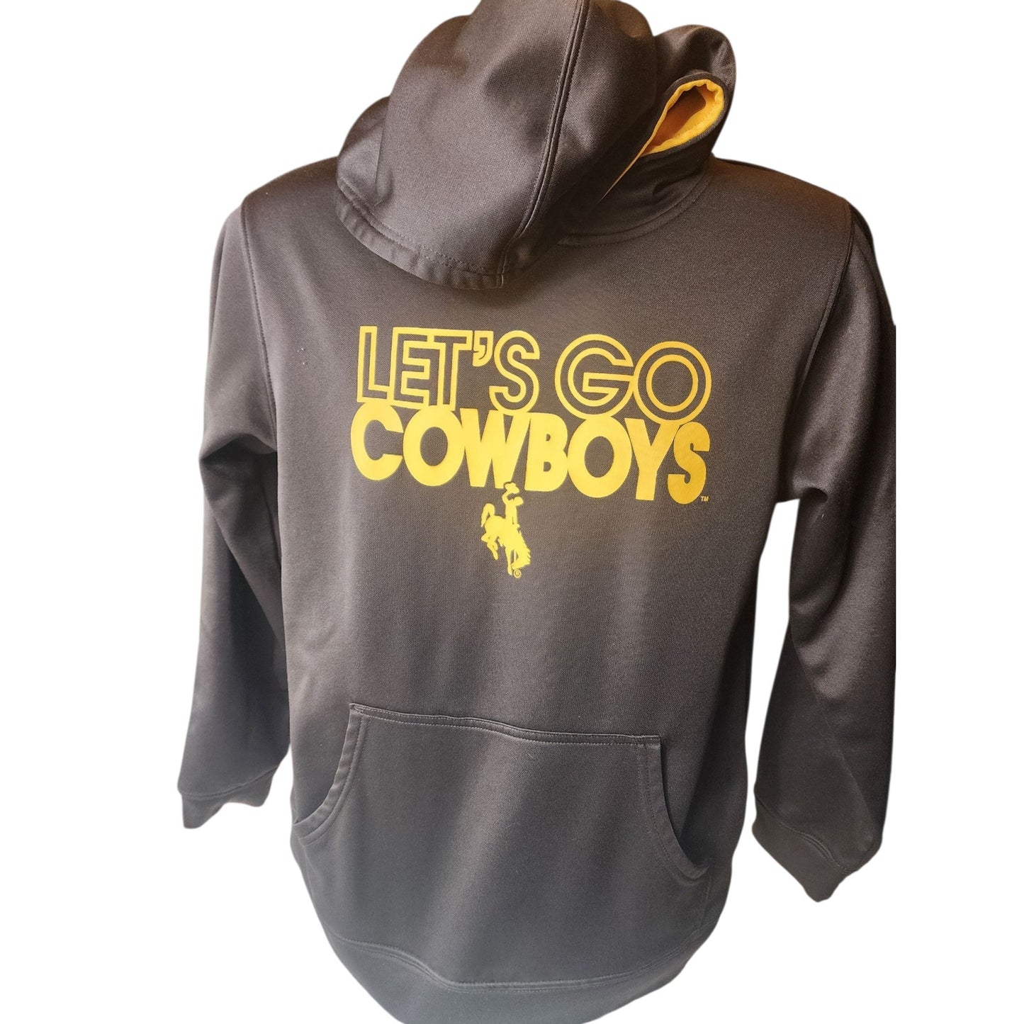 Russell Hoodie Youth XL Mens Small University Wyoming Lets Go Cowboys Sweatshirt