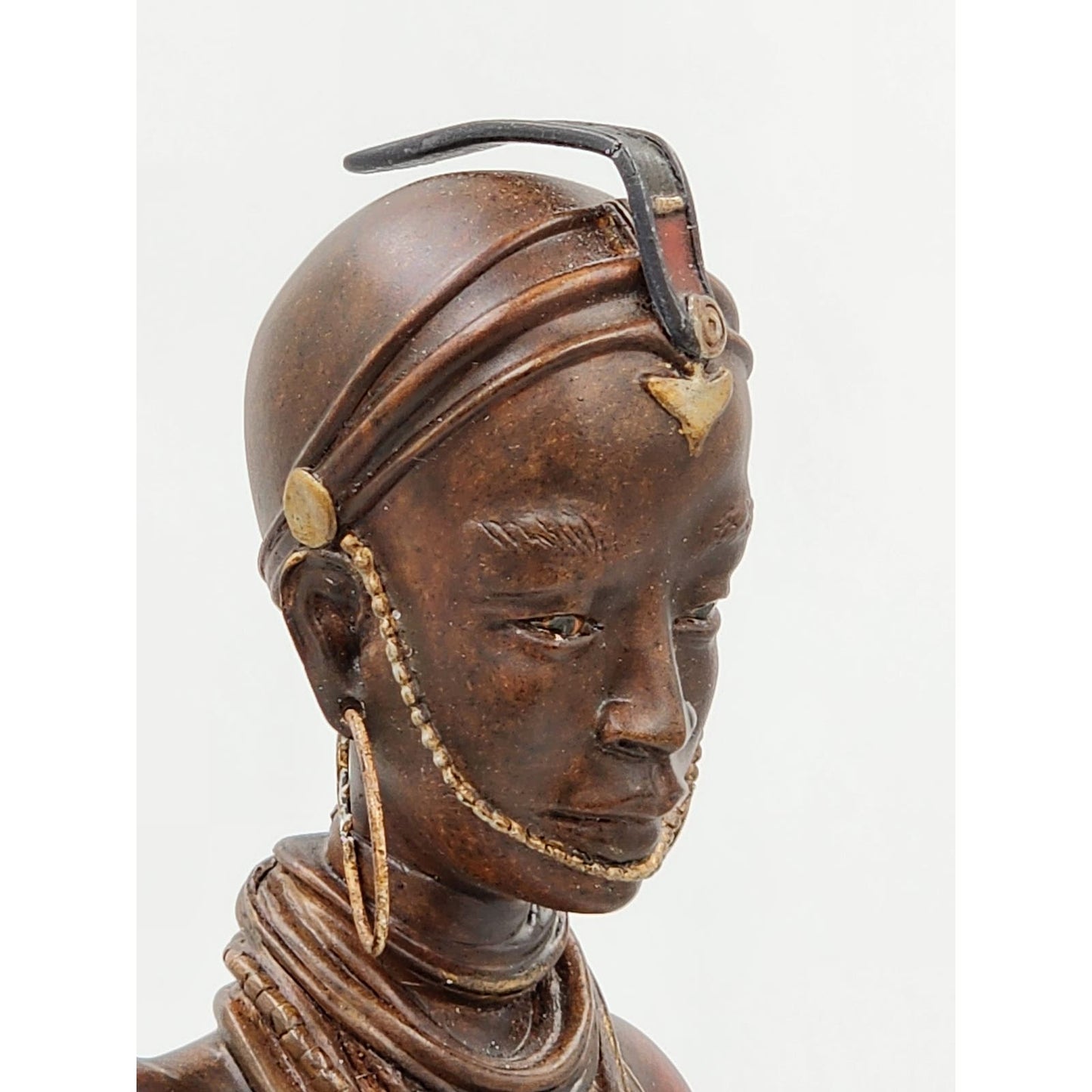 Stacy Bayne African Sculpture Village Life Jaha One Dignity Bronze Patina 21"