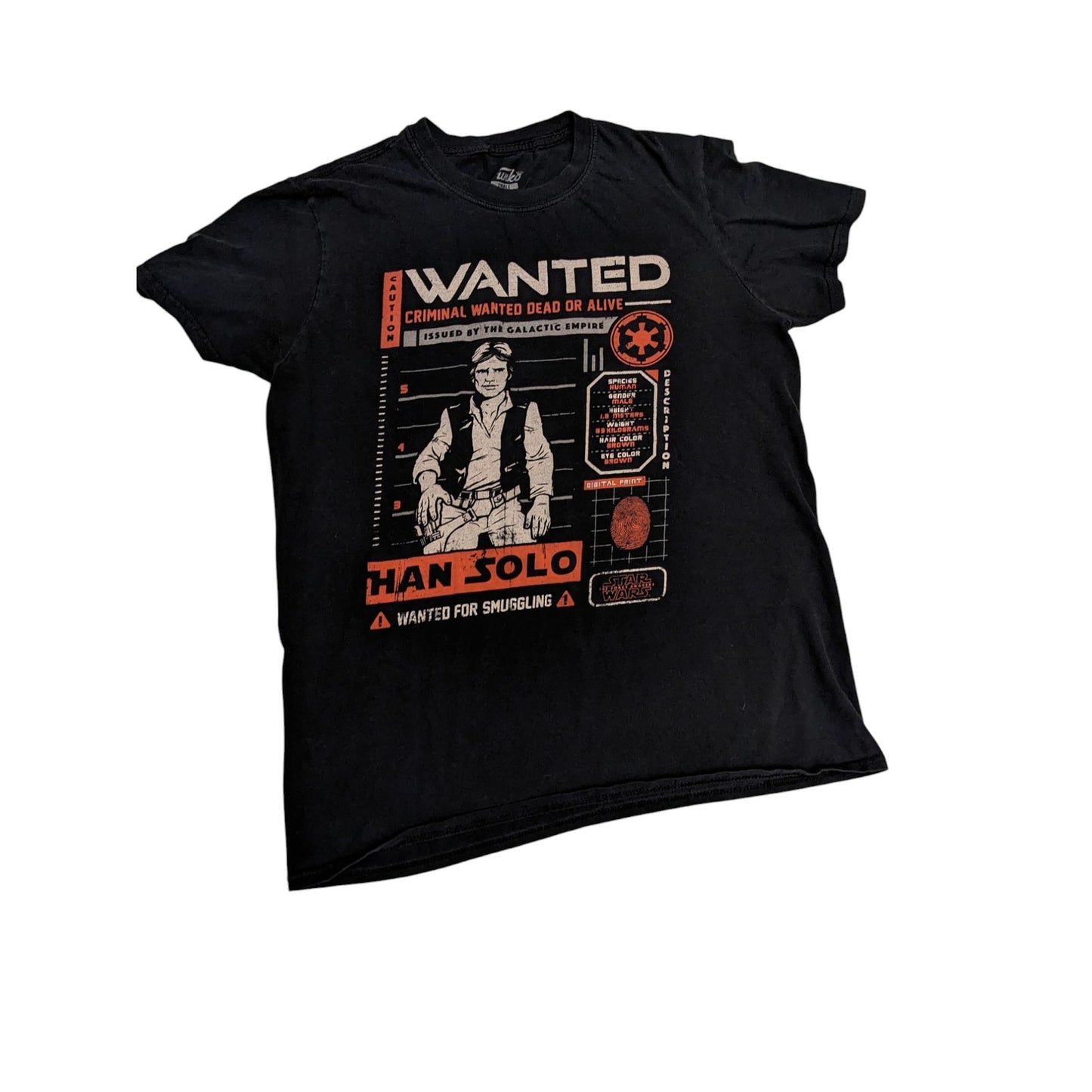 Funko Star Wars Han Solo Wanted Graphic Tee Men Small Women M Smuggler Shirt