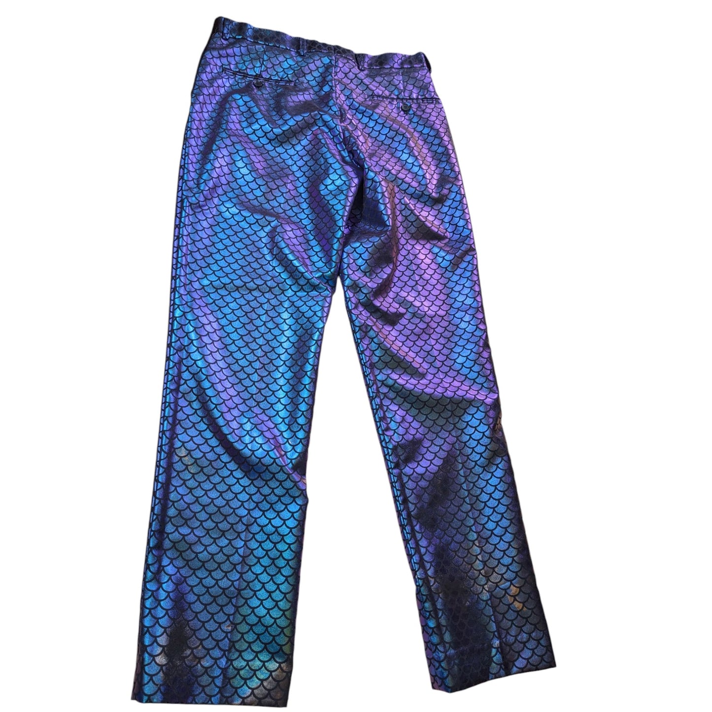 OPPOSUITS Pants Mens US 42 36x34 Mermaid Scale Purple Blue Party Costume Rave