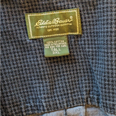 Eddie Bauer Flannel Shirt Men 3XLT Button Long Sleeve Casual Workwear Lumberjack