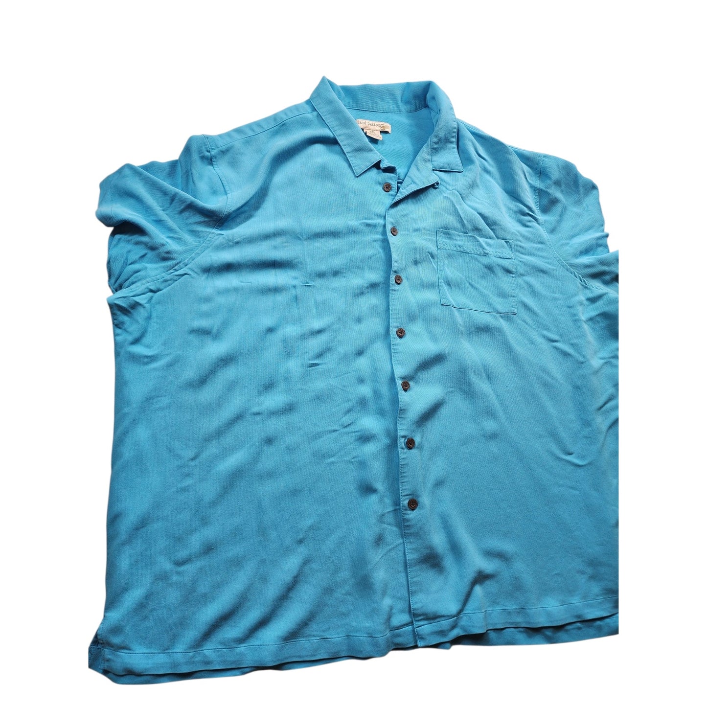 Island Passport Shirt Men 3XL Short Sleeve Button Rayon Light Summer Resort