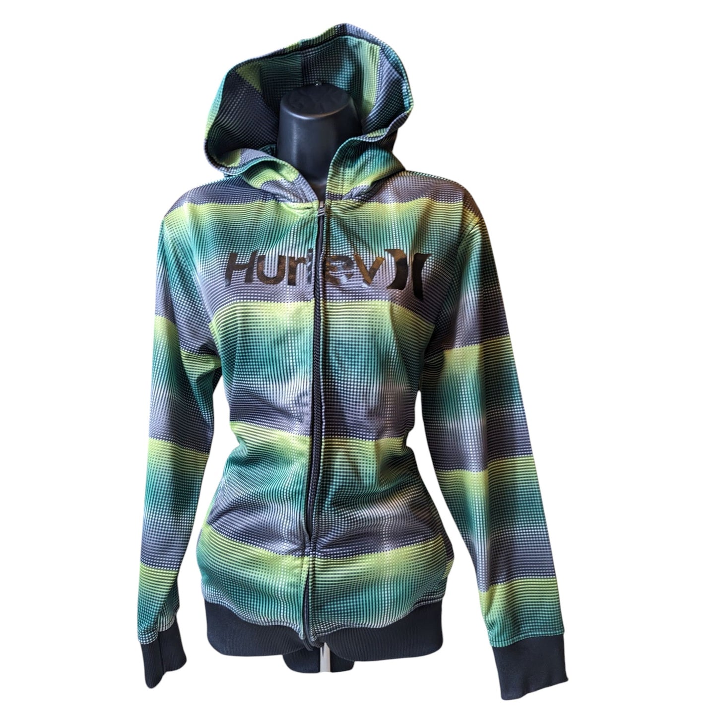 Hurley Hoodie Women Large Zip Graphic Jacket Y2K Style Streetwear Surf Skate