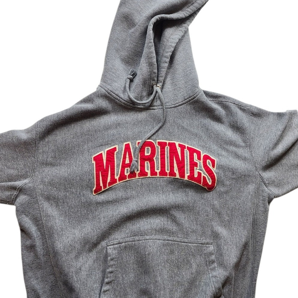 Pro Weave Marines Hoodie Mens Medium Vintage Sweatshirt USMC Kangaroo Pocket