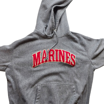 Pro Weave Marines Hoodie Mens Medium Vintage Sweatshirt USMC Kangaroo Pocket