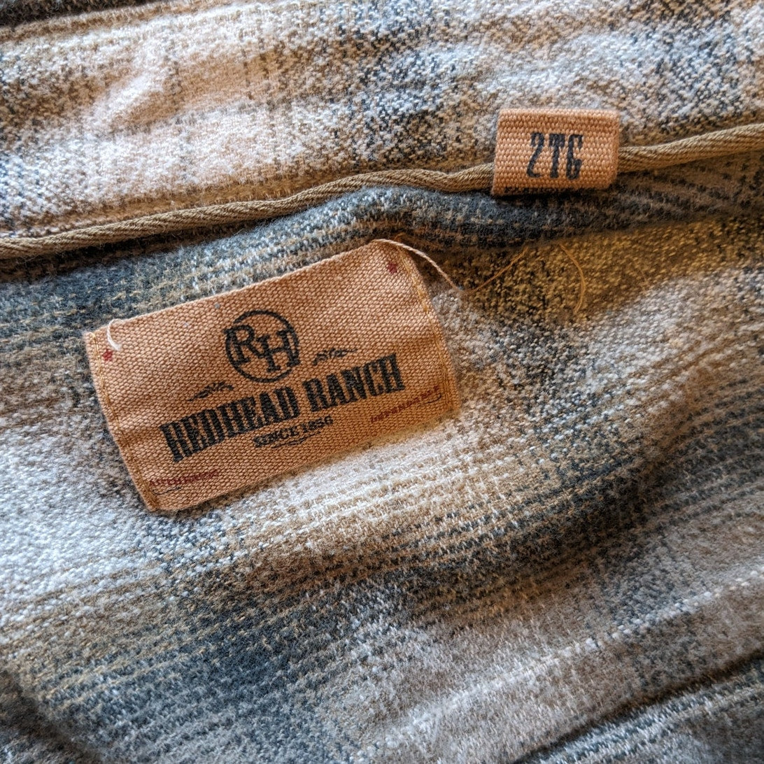 RedHead Ranch Flannel Shirt Mens 2XLT Plaid Long Sleeve Button Western Cowboy